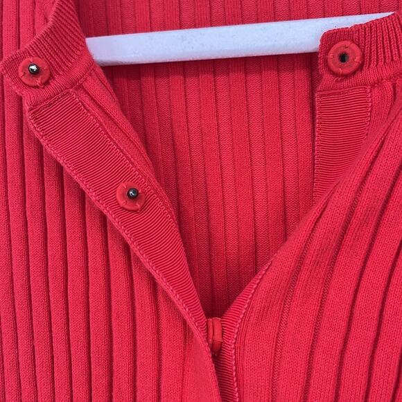 Cabi Flare Trumpet Sleeve Ribbed Cardigan Sweater Orange Red XS 5285 Top 90s Y2K - Picture 8 of 14